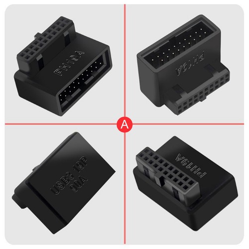 Computer Motherboard Header Adapter USB 3.0 19P 20P 90 Degree Converter B - Afbeelding 9 van 12