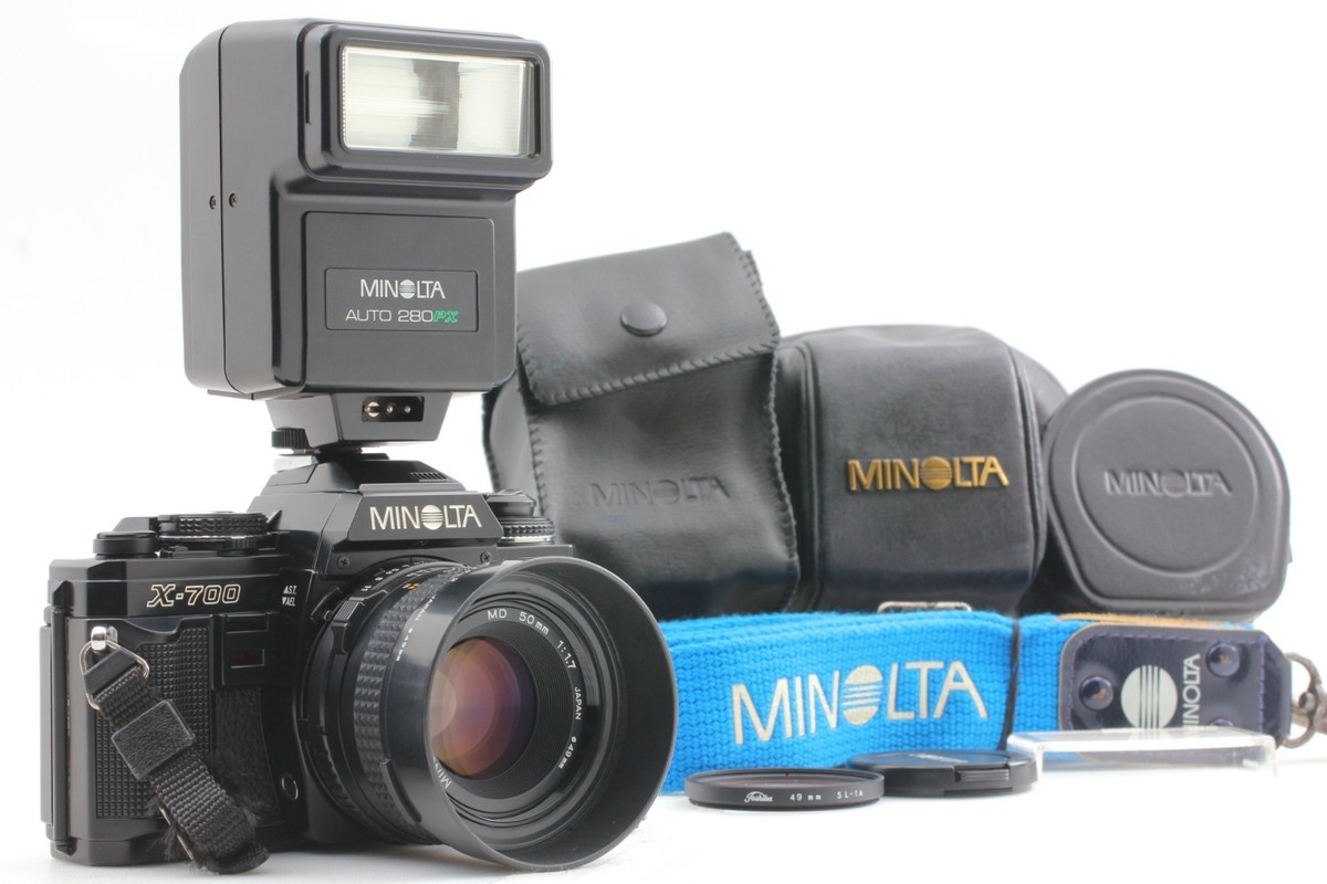 MINT】 Minolta New X-700 w/ MD 50mm F1.7 Lens & Flash 35mm SLR