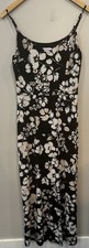Calvin Klein Women’s Black & White Floral Long Comfortable Size 4 Dress