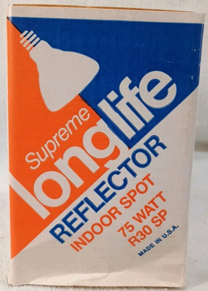 2-Supreme Long Life Reflector Indoor Spot Bulb 75 Watt R30 SP New Old Stock USA - Image 2 of 4
