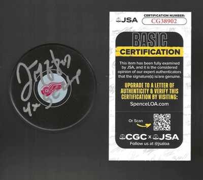 Darren McCarty Signed Inscribed Detroit Red Wings Puck JSA COA | eBay