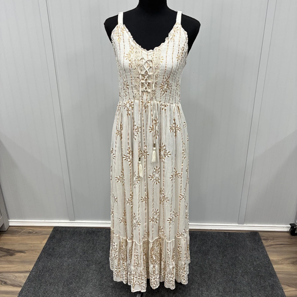 anthropologie gold and white dress Rent Anthropologie