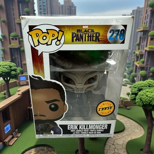 Funko Pop! Marvel Black Panther Erik Killmonger Chase #278 Rare Masked