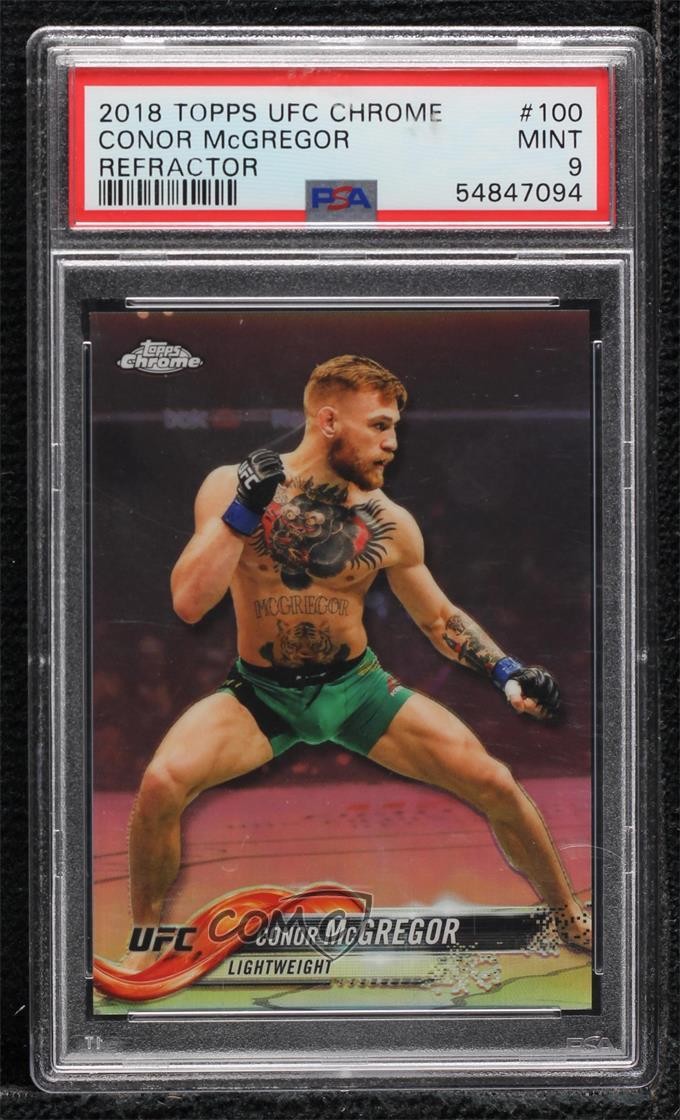 2018 Topps Chrome UFC Refractor Conor McGregor #100 PSA 9 MINT 0yo1
