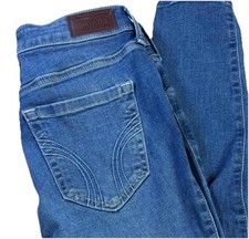 Hollister High-Rise Super Skinny Distressed Blue Denim Stretch Women's Jeans