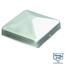 Pfostenkappe Zaunkappe Pyramidenform Edelstahl A2 matt geb&uuml;rstet - 5er-Pack