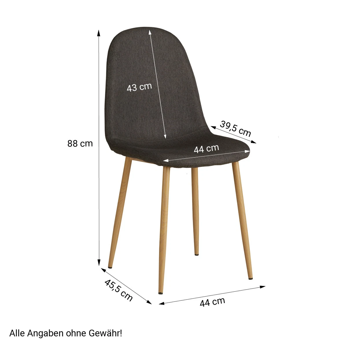Esszimmerstühle 4er Set Grau Modern Polsterstuhl Küchenstuhl Stoff – Homestyle4u