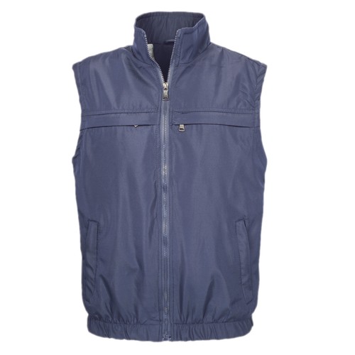 Smanicato Uomo Leggero Zip Gilet con Tasche Interno Foderato Blu Nero VEQUE - Foto 17 di 30