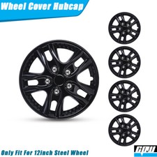 12 4 Black Lacquer Wheel Covers Full Rim Hub Caps Fit R12 Tire Steel Wheels