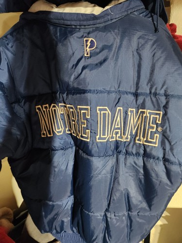 Vintage Pro Player Notre Dame Fighting Irish REVERSIBLE Puffer Parka Coat 1XL - Picture 8 of 10
