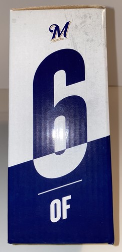 2018 Lorenzo Cain Bobblehead SGA Milwaukee Brewers New in Box - Picture 2 of 6