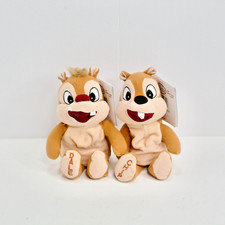 Walt Disney Store Chip Dale Chipmunk Mini Bean Bag Plush Set of 2 New with Tags