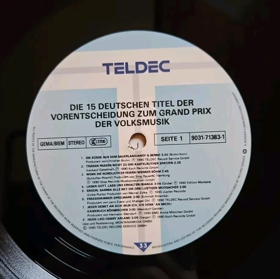 GRAND PRIX DER VOLKSMUSIK - Vorentscheid 1990 (ZDF-Show / LP ) - Bild 4 von 4