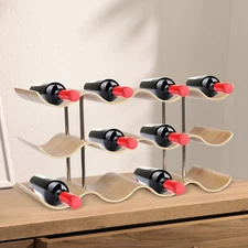 3 Tiers Wine Storage Rack, Wine Bottle Holder, Wine Rack, Wavy Wine Bottle Holde