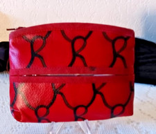 ROBERTA DI CAMERINO Coin Purse/Tissue holder- Vintage Red Monogram Nice Rare 70s