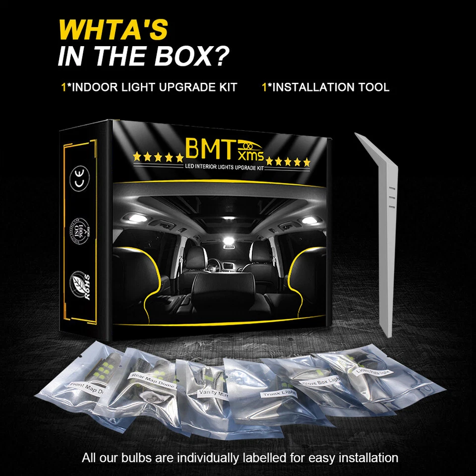 LED Interior Light For Audi A3 8P 8V A4 B6 B7 B8 A5 8T A6 C6 C7 A7 Q3 Q5 Q7 TT Foto 2 de 4