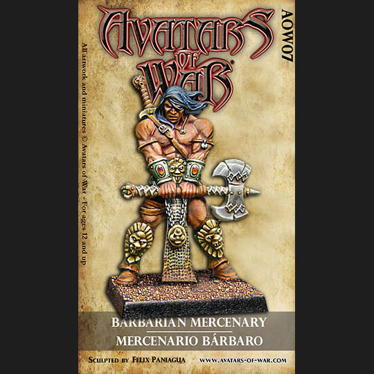 Аватары войны Варвара-наемника AOW07 Фантазия 28 мм 