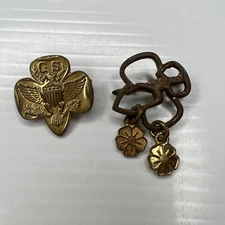 H7 Lot Brass Copper Girls Scouts Retro Lapel Pin