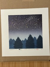 Hajime Namiki - Night Scene 4 - Mini Woodblock Print signed ED300 Japan Limited