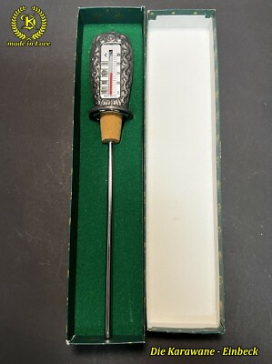 aus Nachlass Frieling Zinn Wein Flaschenverschluss + Temperatur  -L.ca.28cm OVP 