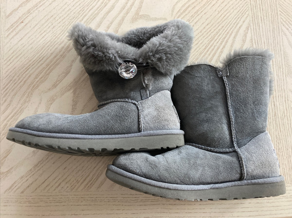 ugg bailey button bling grey
