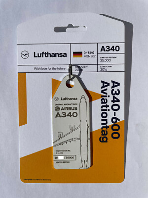 ルフトハンザ航空 Aviationtag A340-600 白色 ルフトハンザ航空 Aviationtag A340-600 白色