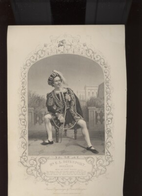 COLLECTIBLE PRINT: MR. E.L. DAVENPORT AS BENEDICK IN ''MUCH ADO ABOUT NOTHING''