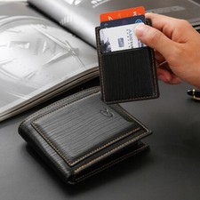 Men S2 Leather Wallet Bifold ID Credit Card Holder Billfold Purse Clutch Handbag