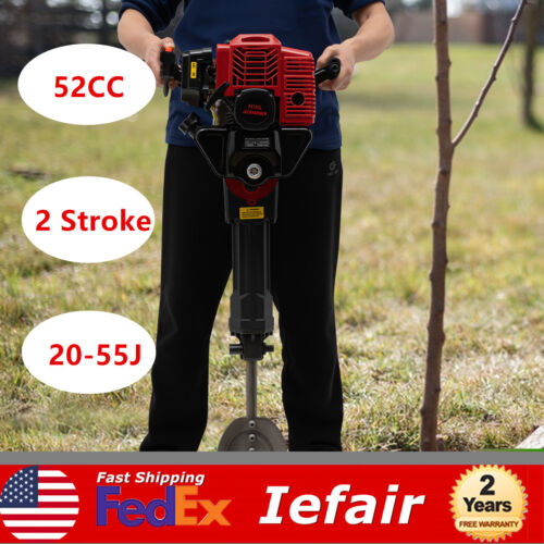52CC Gas Powered Excavator Garden Tree Digger Shovel Rock Drill Machine 2 Stroke