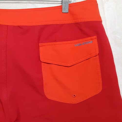 Volcom Mens Cinch Fly 38th St. Board Shorts Sz.38/Red Orange 4 Way Stretch - Picture 3 of 9