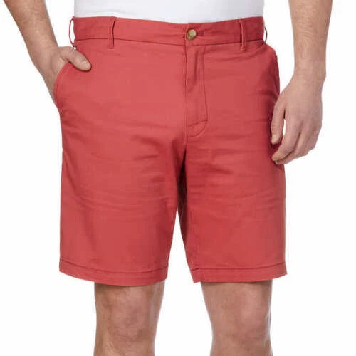 IZOD Men's Stretch Flat Front Chino Short Saltwater Red SIZE 32W