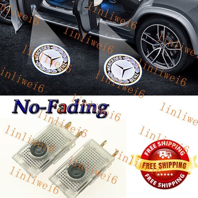 2x No fading Door Light LED Projector 3D Ghost Shadow For E-Class W210 1995-2003