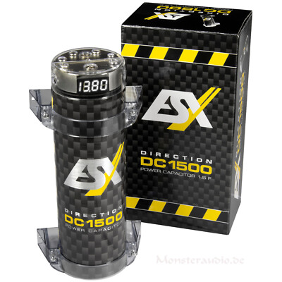ESX DC1500 1,5 Farad KFZ Powercap mit Verteiler PKW Kondensator Auto Elko 1,5F