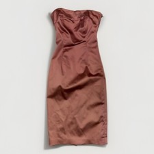 Coast Blush Sleeveless Short Satin Evening Dress - Size 8