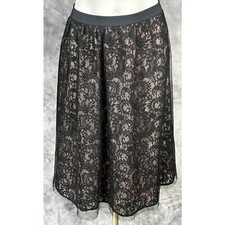Express Black Lace Overlay Layered Party Skirt sz 4 14552