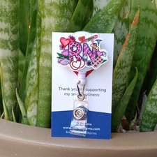 RN Registered Nurse Badge Reel Holder/ ID / Clip