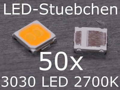 50x 3030 Warmweiss 2700K High Efficiency SMD LED Plant growth