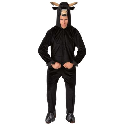 Stier Kostüm für Herren Gr. 54- 58 Overall schwarz Tier Fasching
