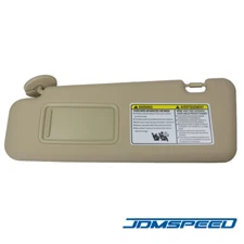 Tan Beige Left/Driver Side Sun Visor For 08-13 Toyota Highlander & Vanity Light