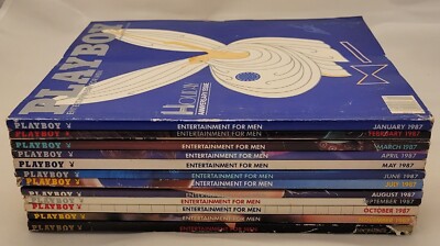 Vintage Playboy Magazines - 1987 Complete Set of 12 Featuring Vanna White in May