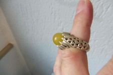 Beautiful, solid, large, old ring, 925 silver with beautiful stone, size 61