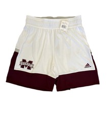 Adidas Mississippi State Bulldogs White Basketball Sideline Shorts Size Large