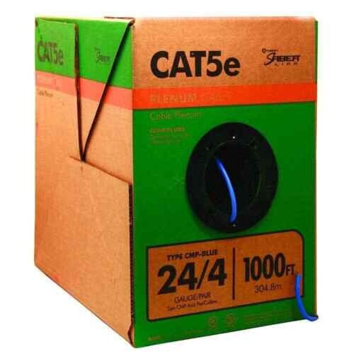 Southwire Data Cable 1000' Solid Grounded Blue Jacketed 24/4 CAT5e CMP