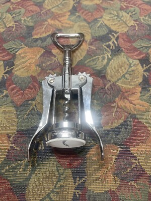 Phoenix ware Stainless Steel Vintage Corkscrew Wine Bottle Opener Made In Italy 