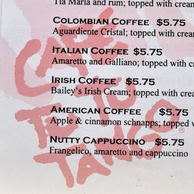 2003 Cafe Tu Tu Tango Restaurant Menu Coconut grove Orlando Orange Hollywood #2