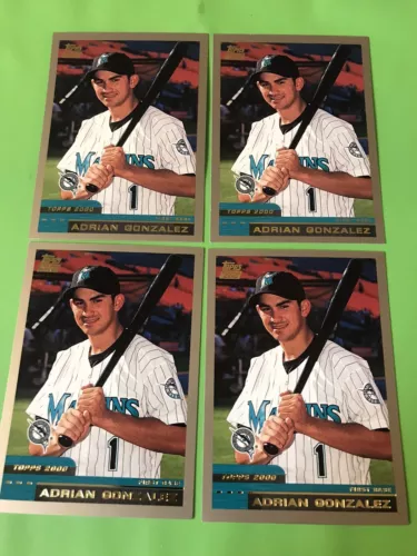 4 ADRIAN GONZALEZ 2000 Topps ROOKIE LOT (Paper) Marlins #T81