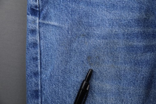 Pantalones de mezclilla para hombre Carhartt de ajuste relajado lavado medio en dificultades talla 34x34 (MSR 34x33) - Imagen 7 de 10