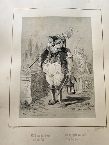 1864 Book Death & Burial Of Poor Cock Robin 16 Lithographs Bien Anthropomorphic - Picture 9 of 20