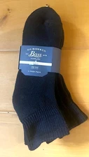 NEW Lot Of 3 G.H. Bass & Co Men's Black Ankle Socks Made In USA 83% Cotton