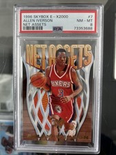 1996 SKYBOX E-X2000 #7 ALLEN IVERSON NET ASSETS PSA 8 NM-MINT ROOKIE CARD. rookie card picture
